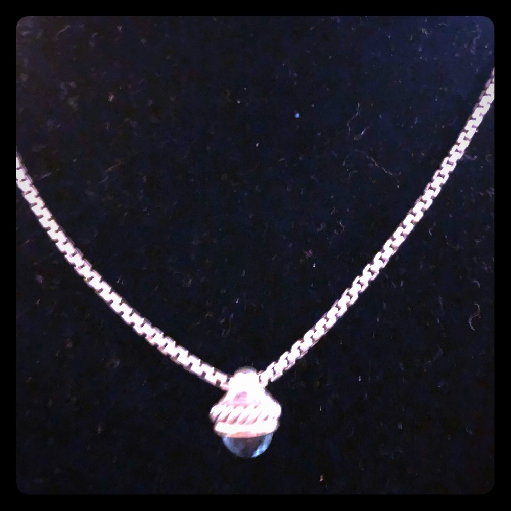 David Yurman Blue Topaz Acorn 18” Necklace